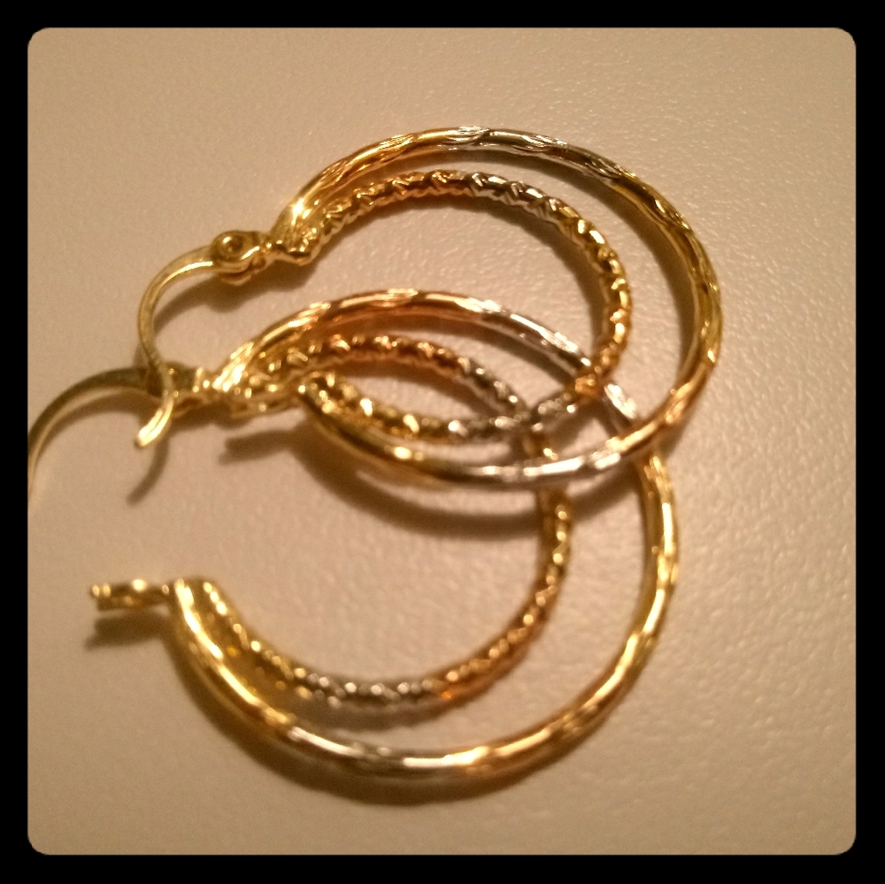 Brazilian Gold Plated Hoop Earrings